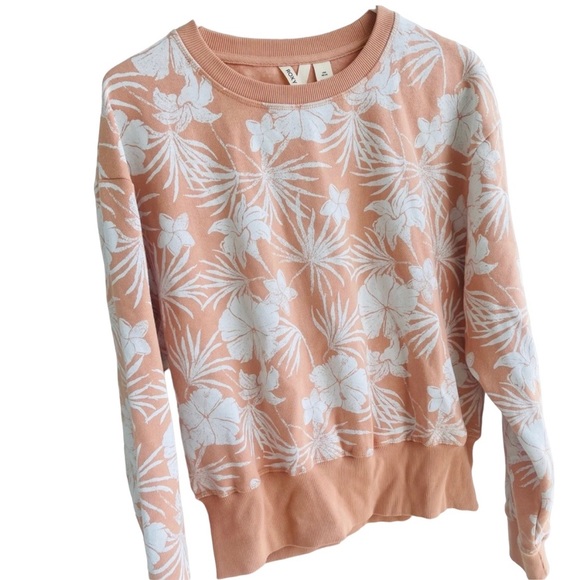Roxy Peach and white floral sweatshirt - Picture 3 of 4